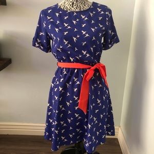 Small bird patterned dress